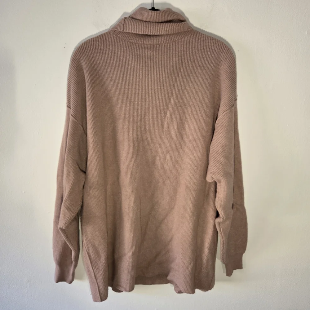 Free People Softly Structured Ribbed Tunic Sweater Small Dusty Mauve Pink‎